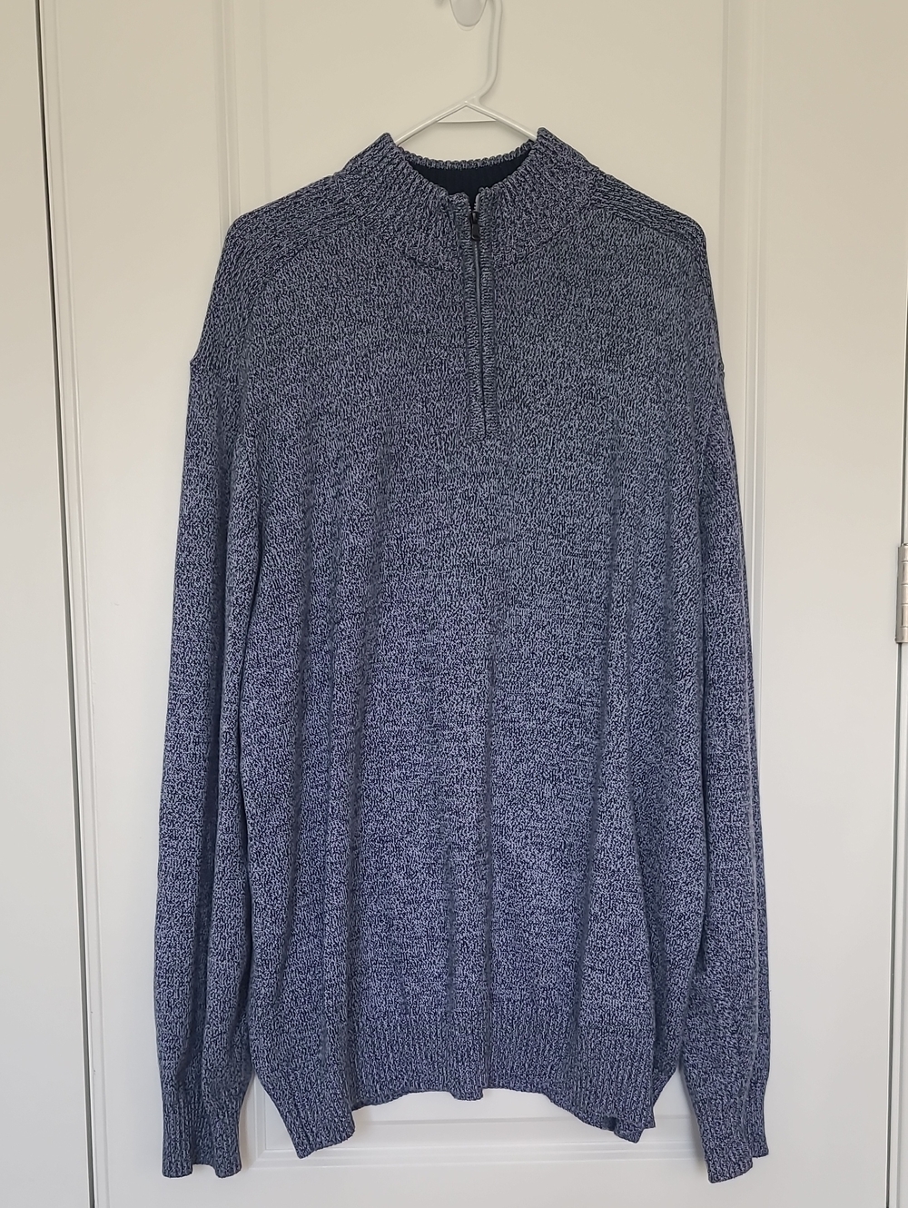Men's Navy Quarter-Zip Knit Sweater